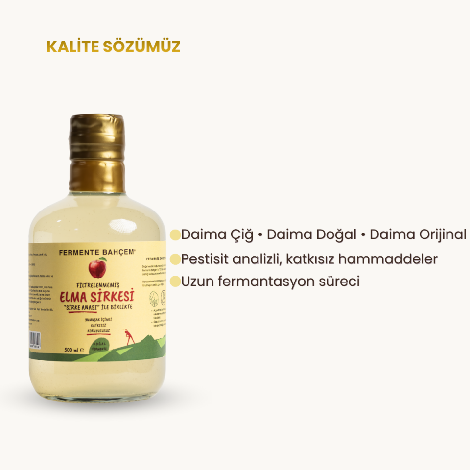 Doğal Elma Sirkesi 500 ml (PESTİSİT ANALİZLİ)