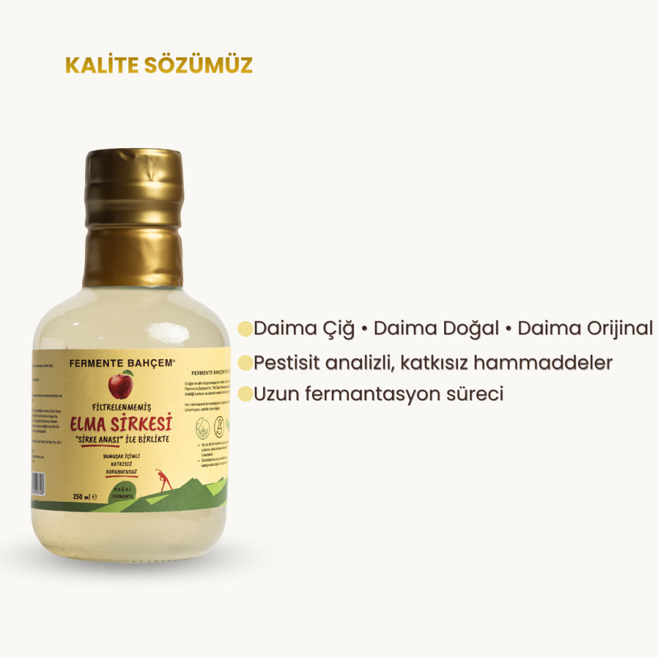 Doğal Elma Sirkesi 250 ml (PESTİSİT ANALİZLİ)