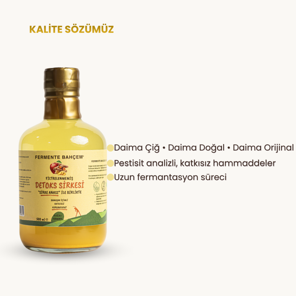 Doğal Detoks Sirkesi 500 ml (PESTİSİT ANALİZLİ)