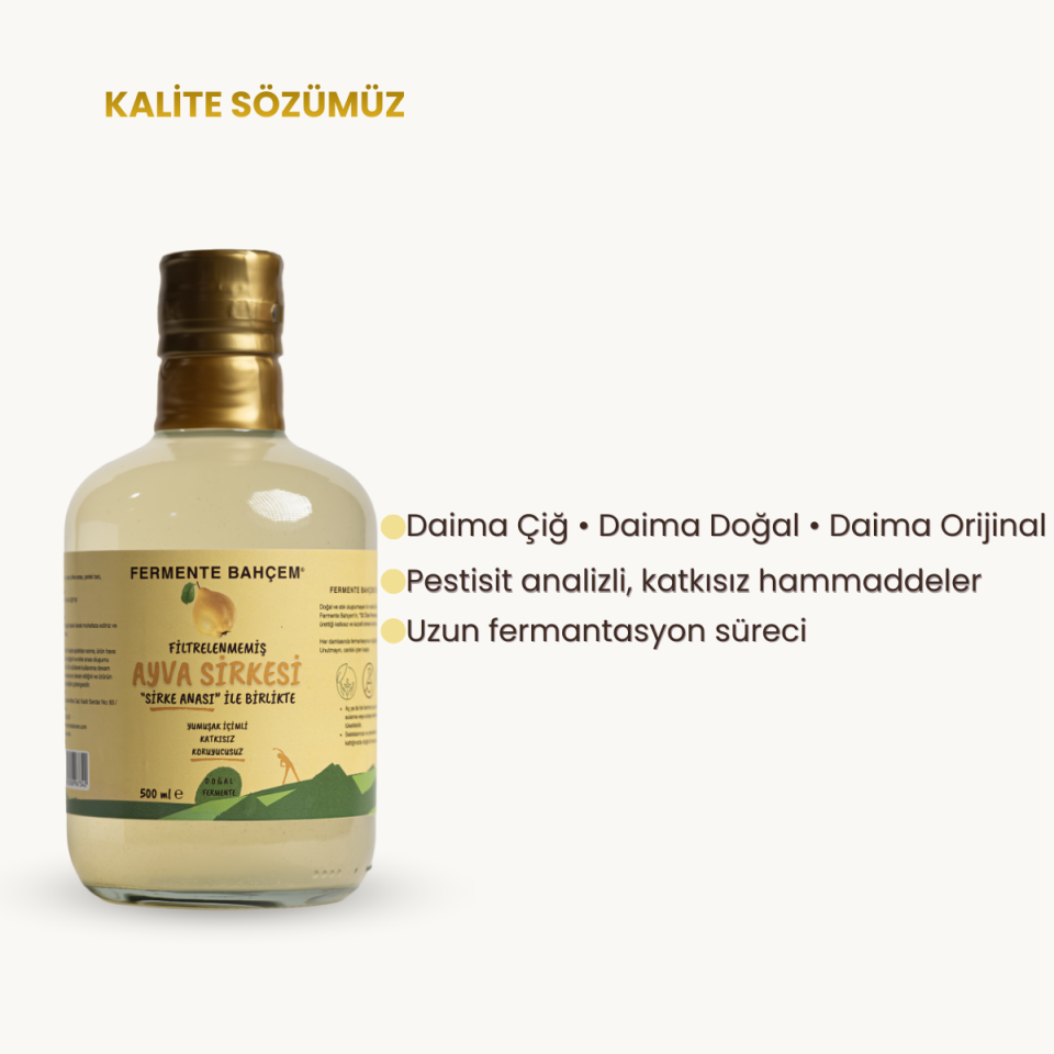 Doğal Ayva Sirkesi 500 ml (PESTİSİT ANALİZLİ)