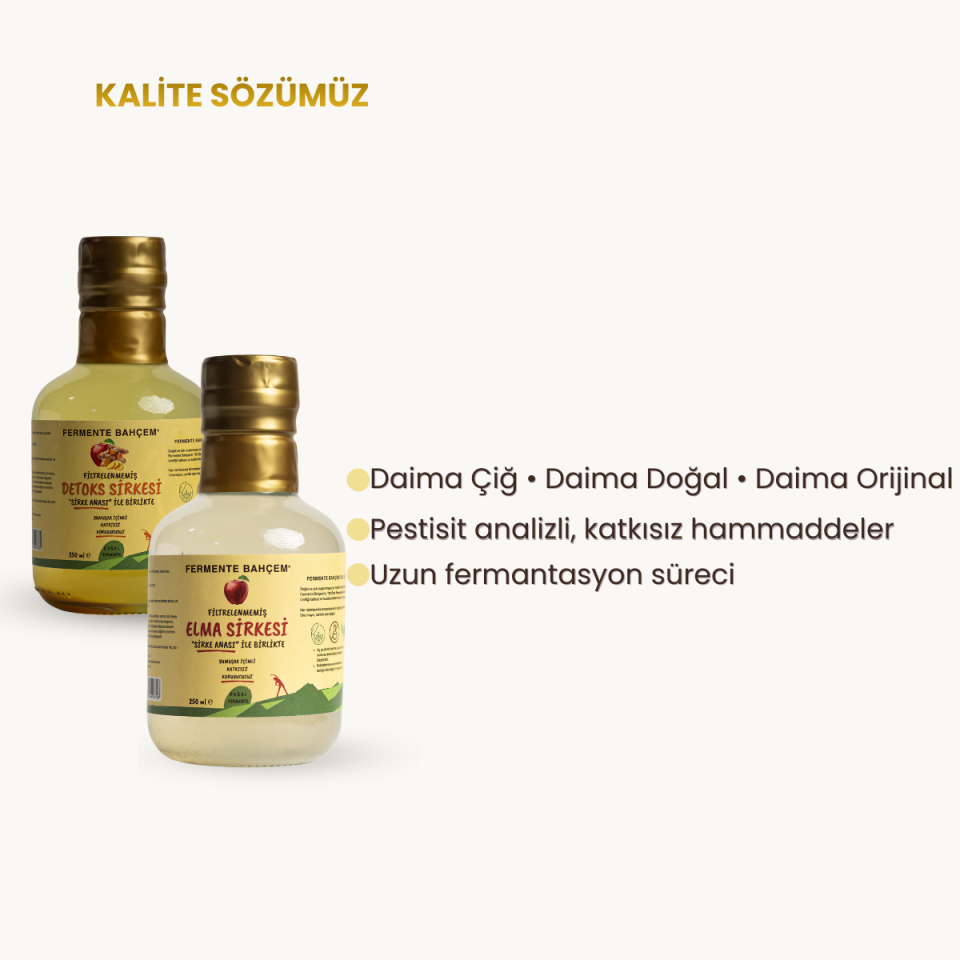 Fermente Başlangıç Seti 2'li ( ELMA SİRKESİ 250 ml, DETOKS SİRKESİ 250 ml)