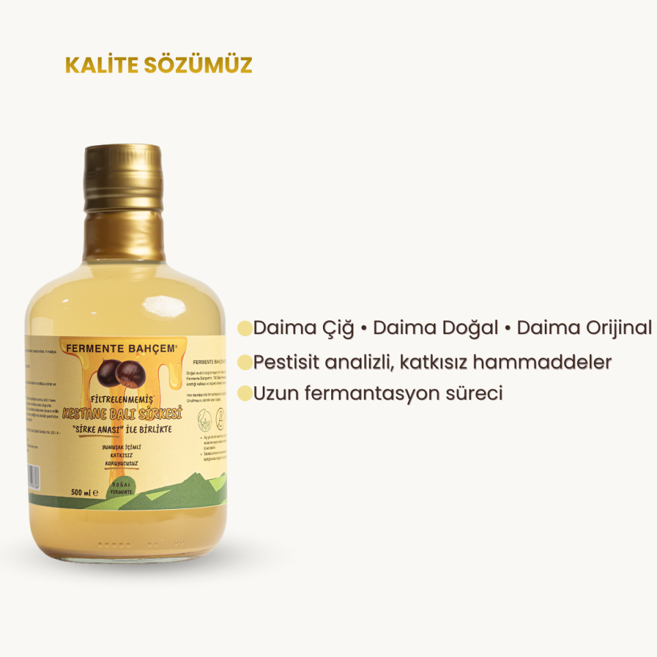 Doğal Kestane Balı Sirkesi 500 ml (PESTİSİT ANALİZLİ)