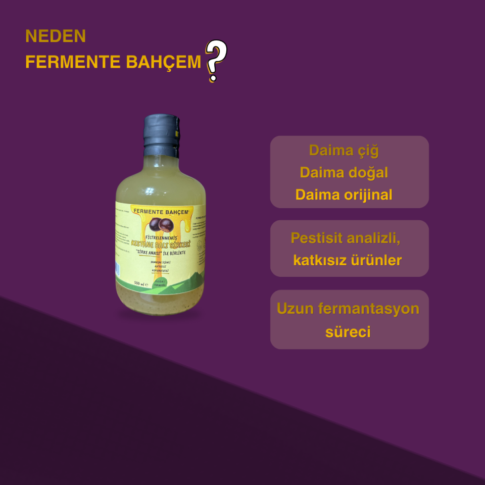 Doğal Kestane Balı Sirkesi 500 ml (PESTİSİT ANALİZLİ)